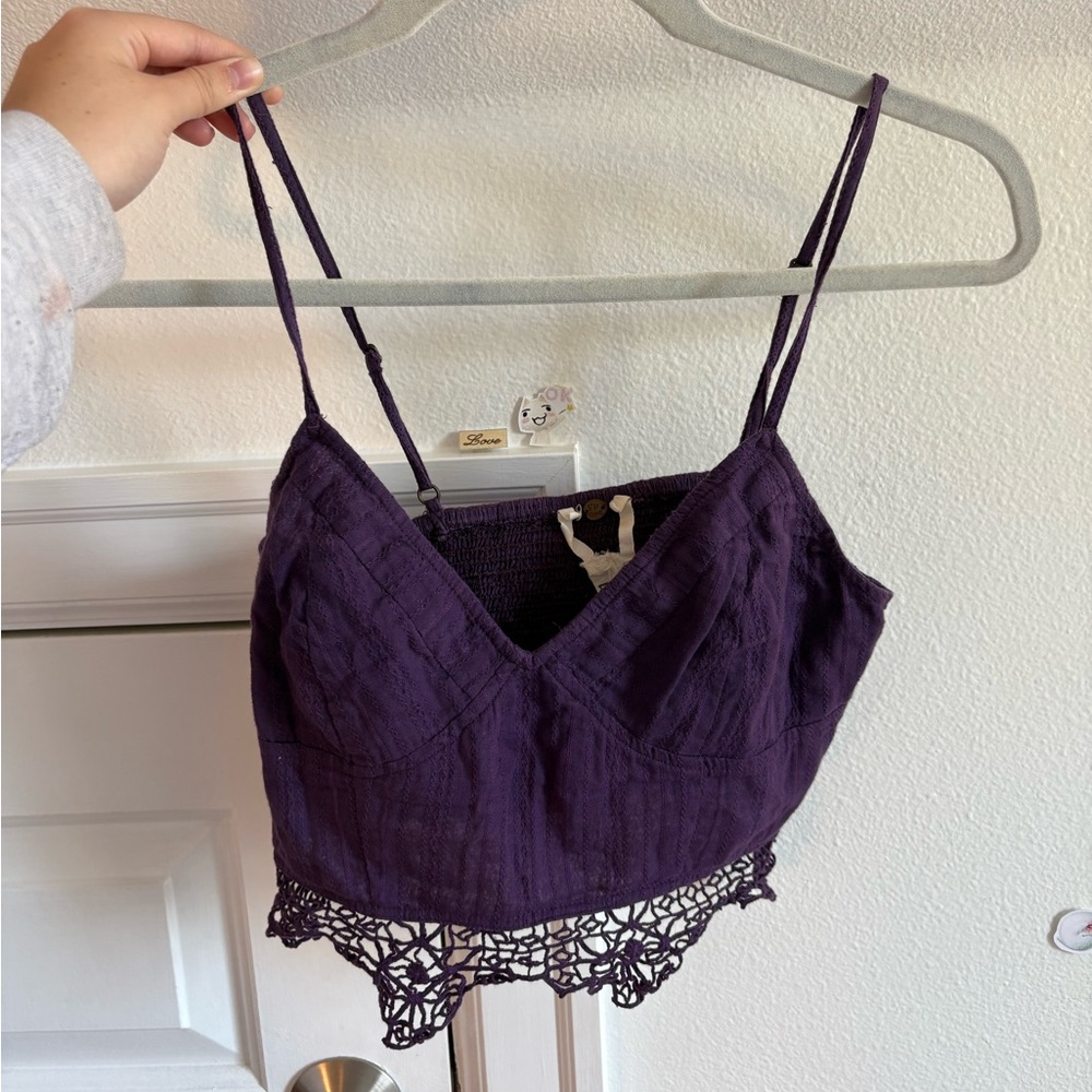 We The Free Violet Textured Top